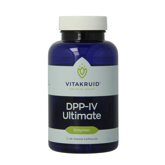 Vitakruid DPP-IV Ultimate BioCore enzymes in 90 vegetarian capsules, herbal supplement for digestive support.