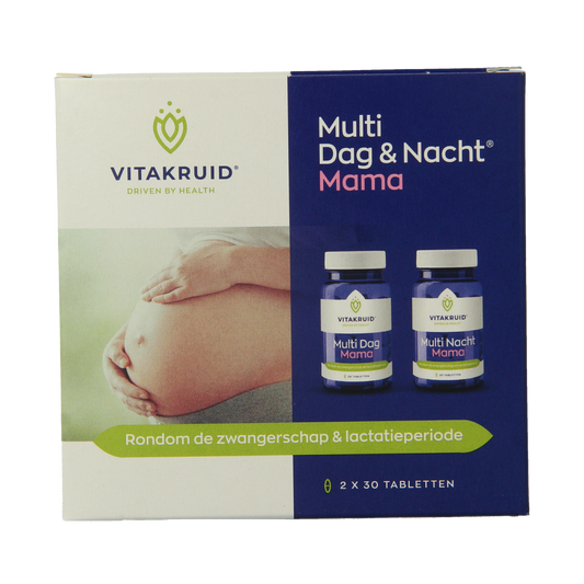 Vitamins Multi from Vitakruid, vegan multi-day and night supplement in a bottle of 60 tablets, suitable for daily health support