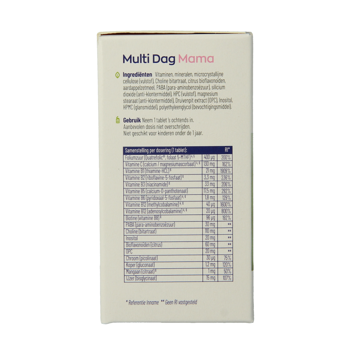 Vitakruid Multi Dag & Nacht Mama vegan multivitamin tablets, 2 x 30 capsules, dietary supplement for daily health support