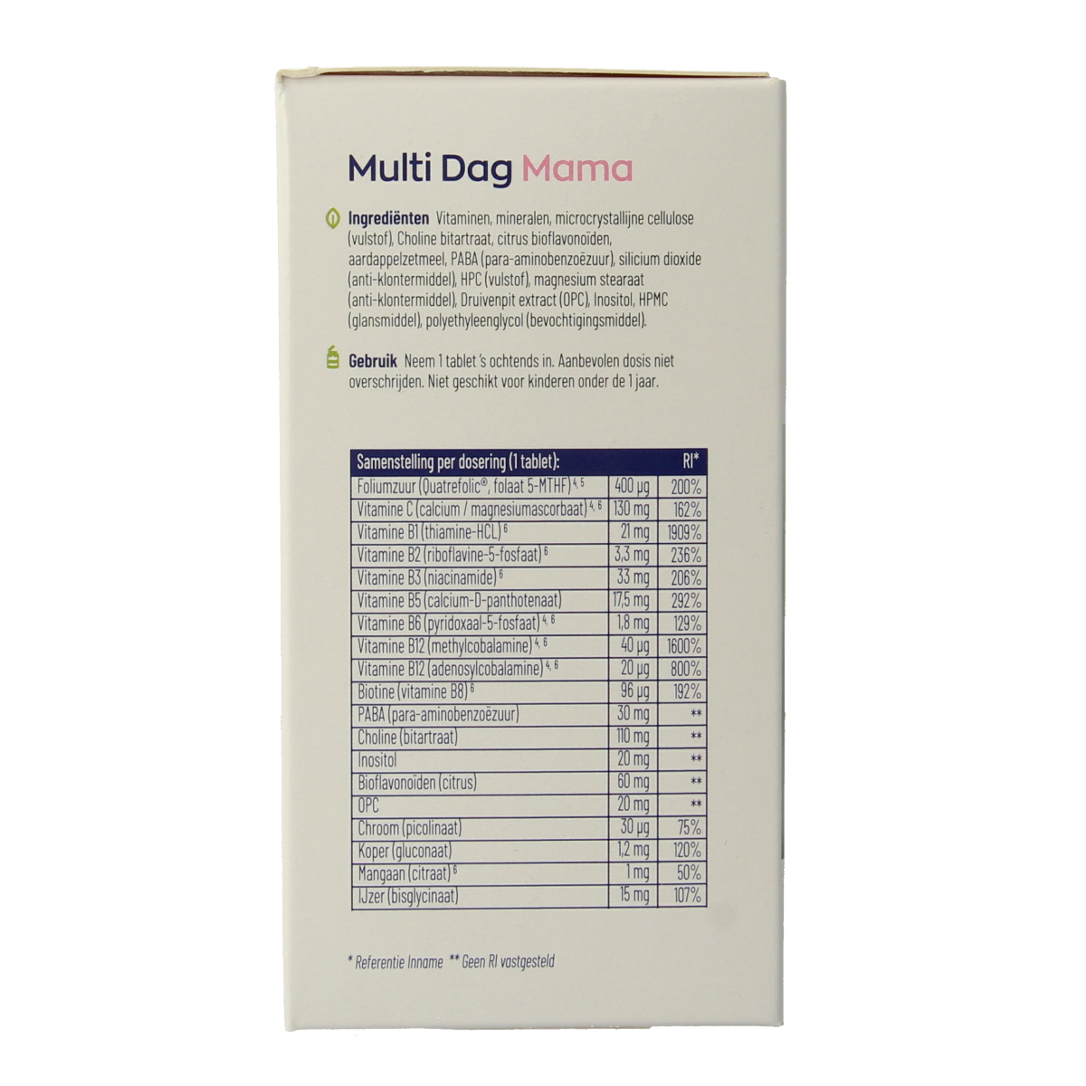 Vitakruid Multi Dag & Nacht Mama vegan multivitamin tablets, 2 x 90 capsules, dietary supplement for daily health support