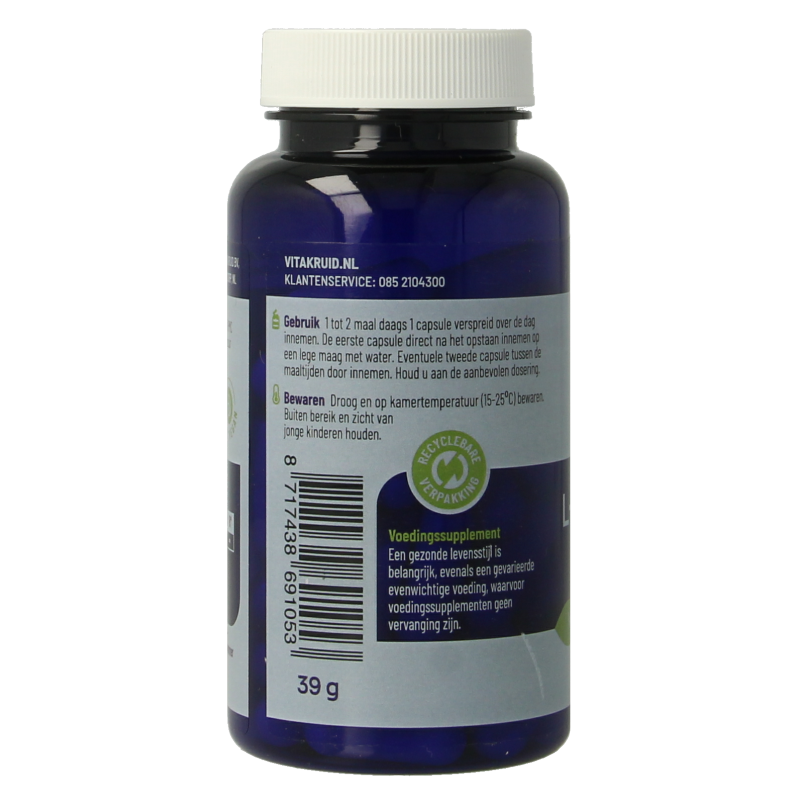 Vitakruid L-Tyrosine 500mg amino acid capsules, 60 vegetarian capsules, dietary supplement from fermented sources.