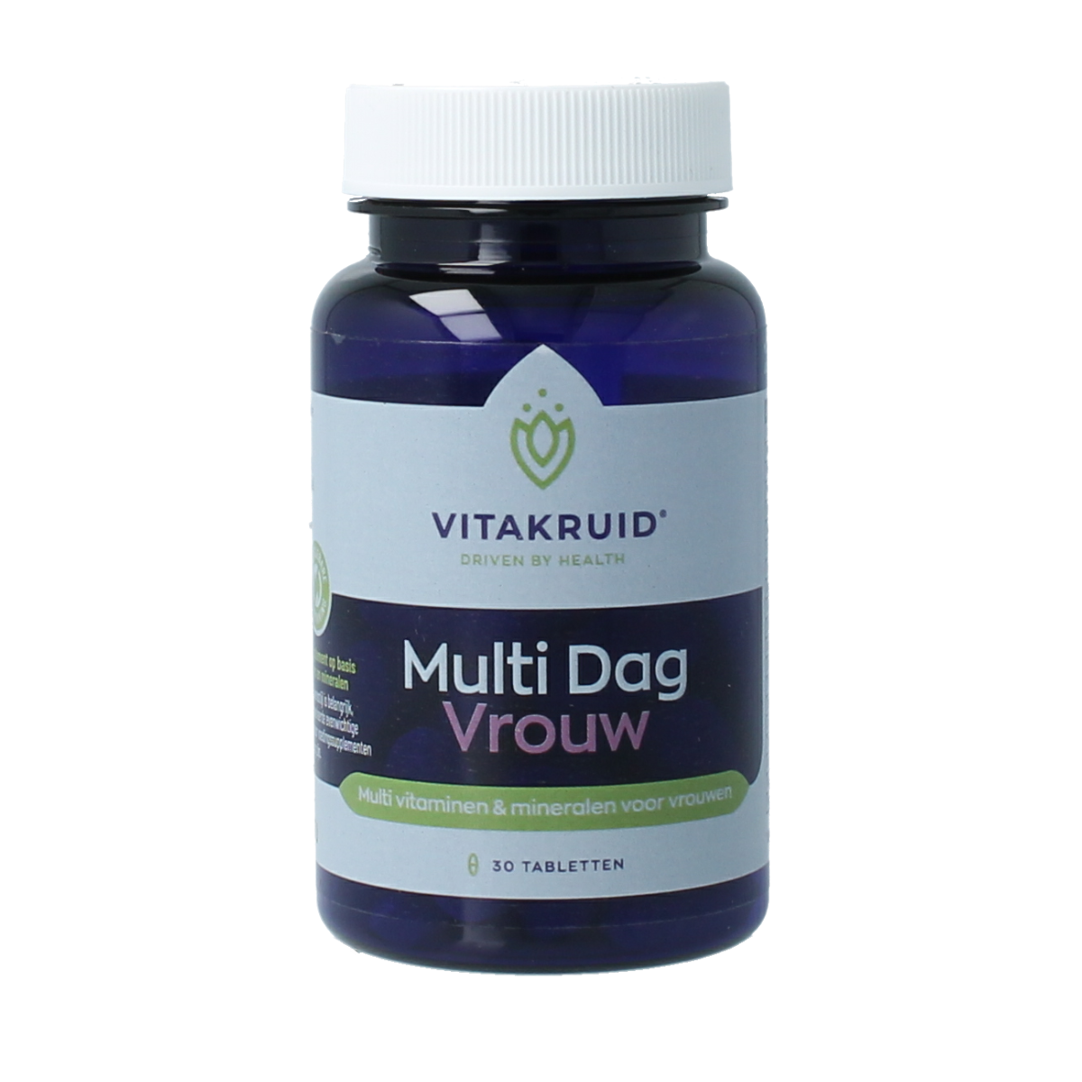 Vitamins multivitamin for women by Vitakruid, 30 vegan tablets, supplement with essential nutrients for daily health.