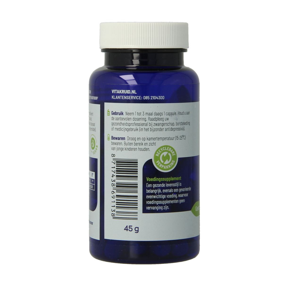 Vitakruid Rhodiola extract vegetarian capsules, 500 mg with 3% rosavin and 1% salidroside, herbal supplement in a capsule.