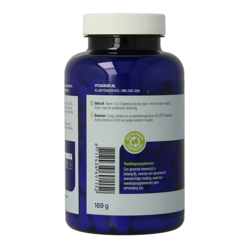 Vitakruid Betaine HCL and pepsin supplement in 120 tablets, supporting digestion and amino acid absorption.