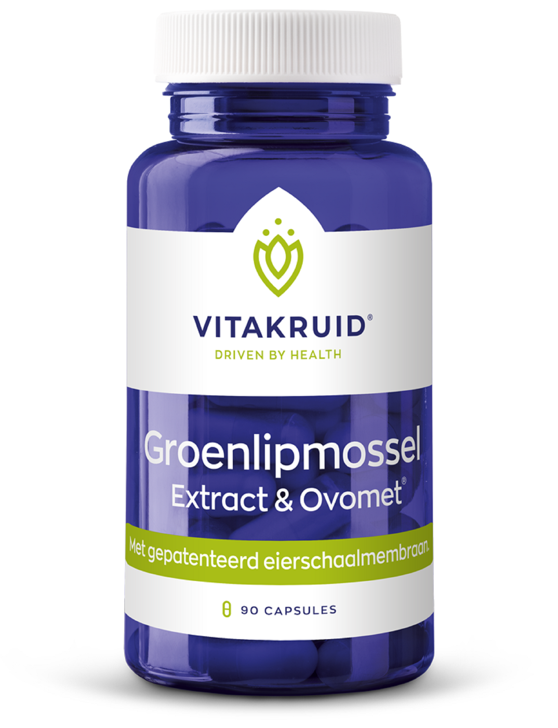 Vitakruid Groenlipmossel extract and Ovomet Eierchaalmembraam capsules, mineralen multi dietary supplement in blister pack