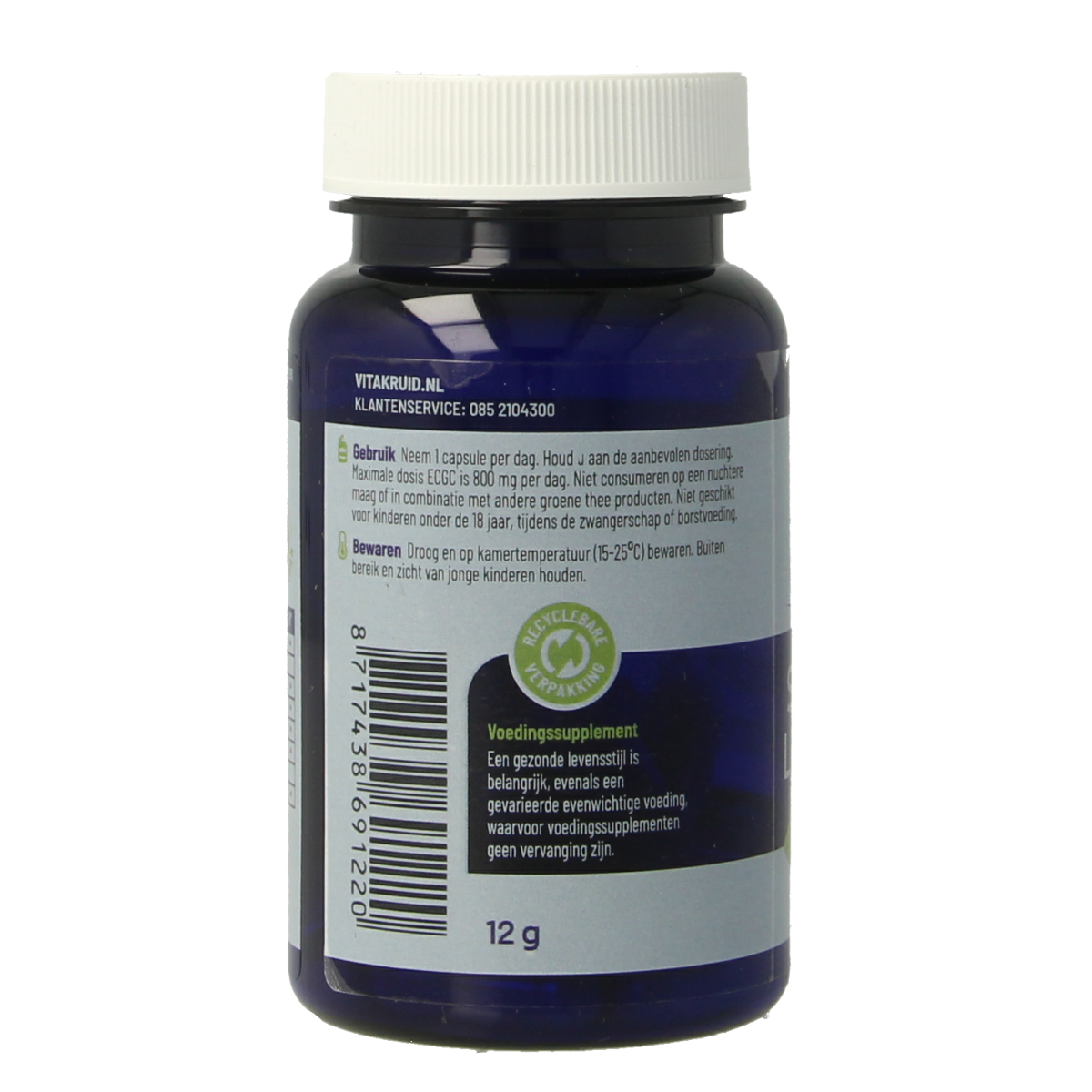Vegetarian capsules of Vitakruid Saffraan 28mg (Affron) and L-Theanine, herbal supplement for mood and relaxation.