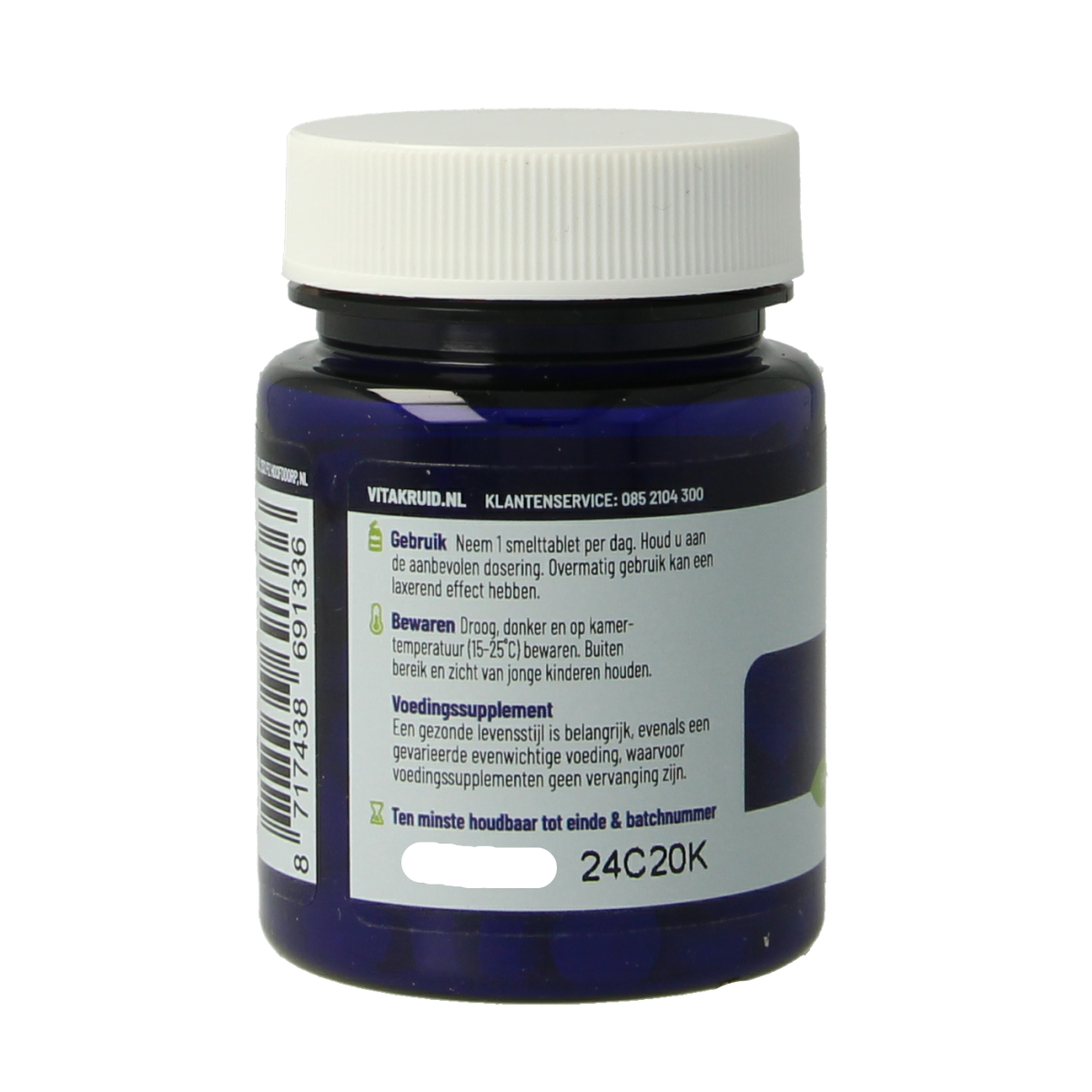 Vitakruid B12 1000 mcg methylcobalamin vitamin supplement in 90 chewable tablets, close-up of the product packaging and tablets