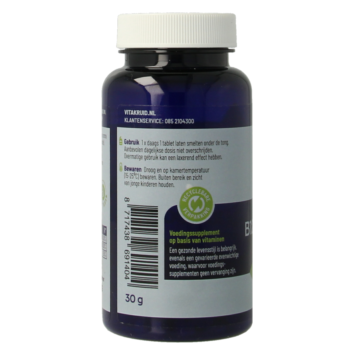 Vitakruid B12 Combi 10,000 with active folate vitamin supplement, 120 dissolvable tablets, multi-vitamin product.