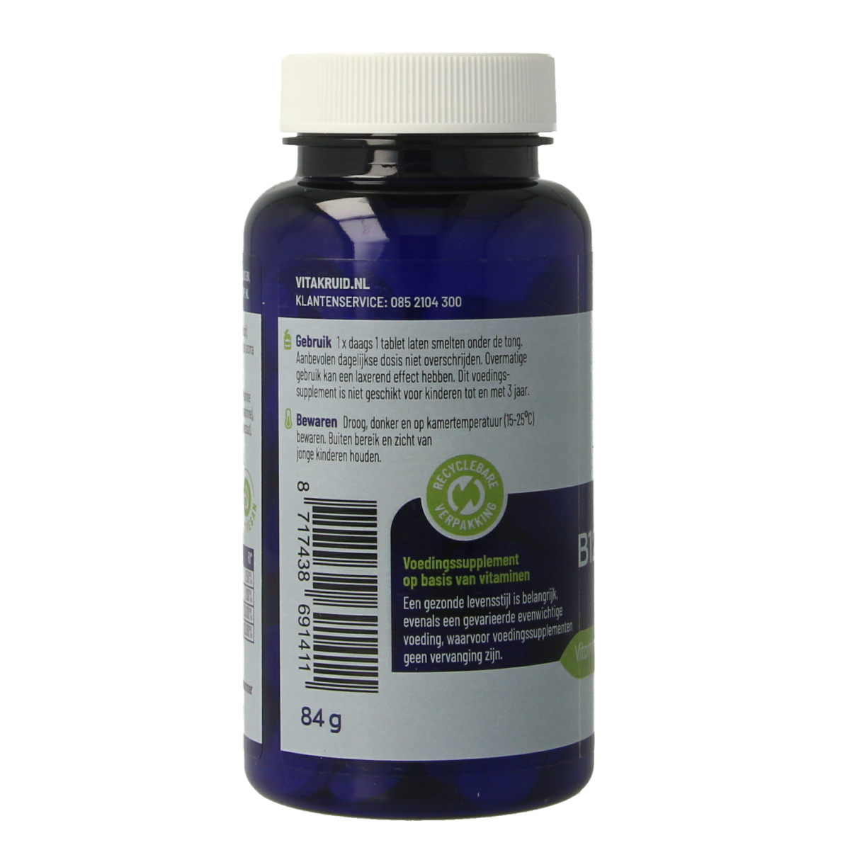 Vitakruid B12 Combi 6,000 with active folate multivitamin tablets, showing a close-up of the supplement package and tablets.