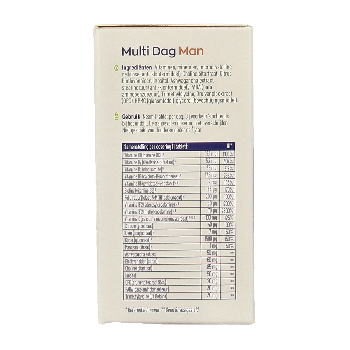 Vitamins Multi Day & Night Man by Vitakruid, 2 x 30 vegan tablets, dietary supplement for daily health support