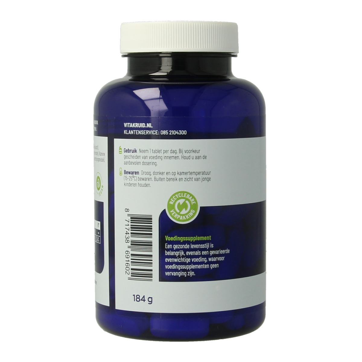Vitakruid L-Lysine 1000mg with vitamin C in a bottle of 90 tablets, herbal supplement for immune support.