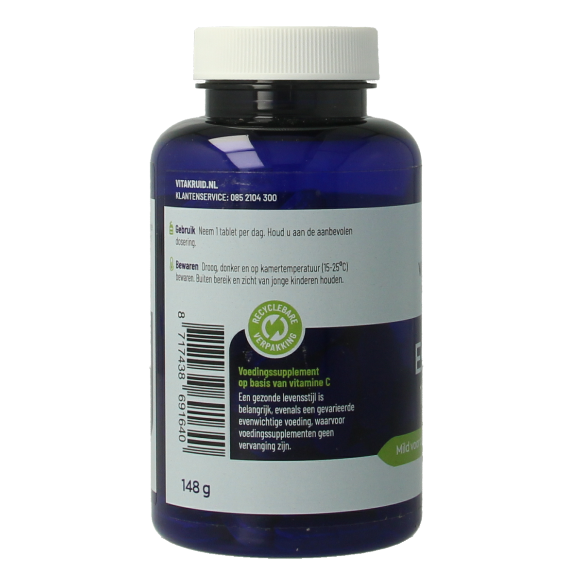 Vitakruid Ester-C Vitamin C 1000 with flavonoids and rosehip in a bottle of 90 tablets, showing the supplement tablets and packaging.