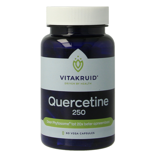 Vegetarian capsules of Vitakruid Quercetine 250 Quercefit with phytosome technology, shown in the image.