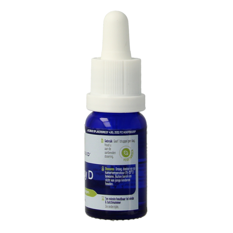 Vitakruid Vitamine D baby druppels in 10ml bottle, natural supplement for infants, easy-to-use dropper for vitamin D intake.