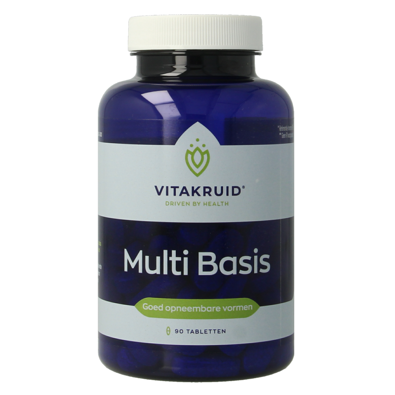 Vitakruid Multi Basis multivitamine tabletten in natuurlijke vormen, 90 stuks, voor gezonde voedingsondersteuning