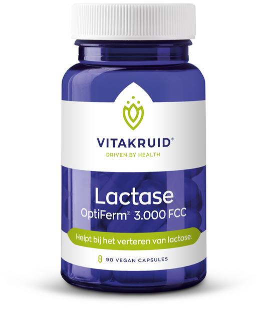 Vitakruid Lactase enzym OptiFerm vegetarian capsules, herbal supplement for digestion, 90 capsules in a blister pack