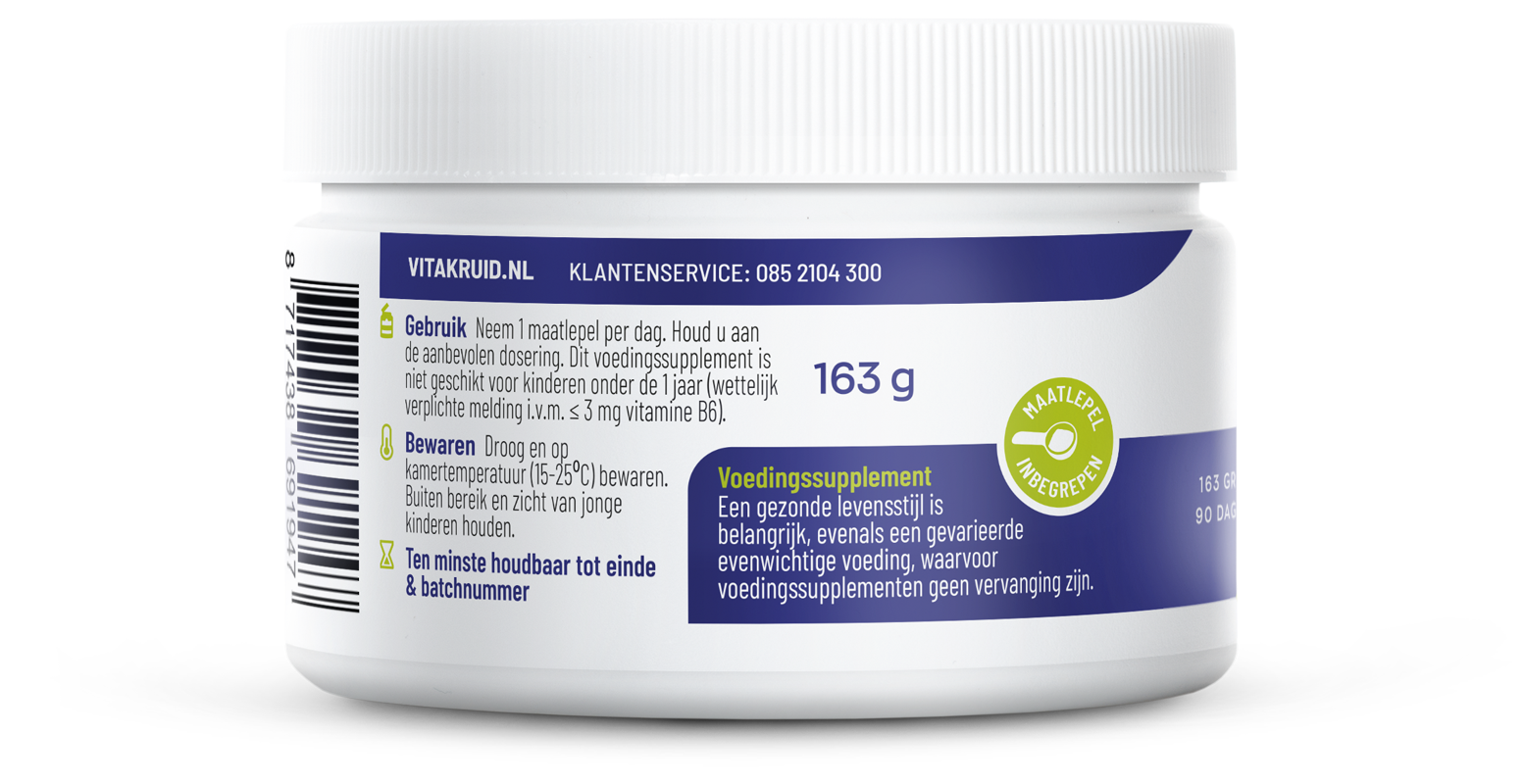Vitakruid Multi Basis Vegan powder with natural shapes, 163 grams, dietary supplement, colorful powdered blend in a clear container