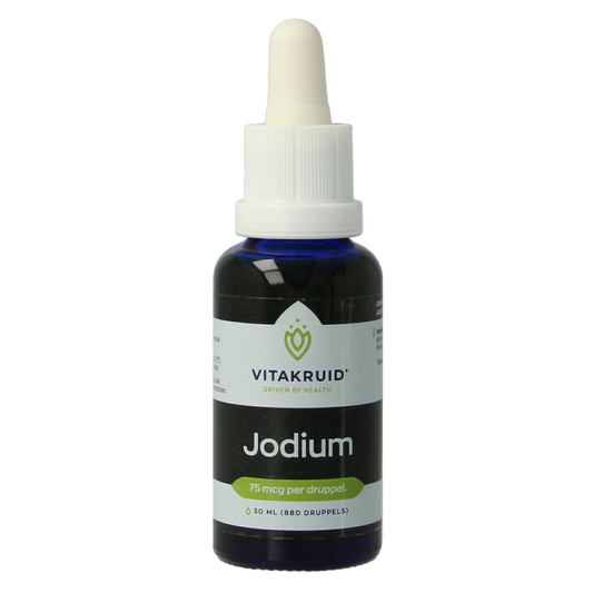 Bottle of Vitakruid Jodium Nascent liquid drops in a 30ml bottle, showing the mineral supplement label and dropper cap.