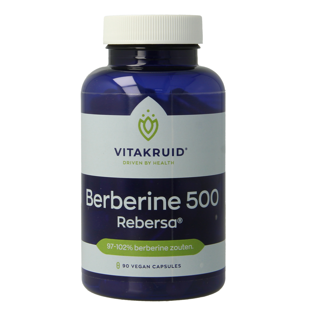Vegetarische capsules van Vitakruid Berberine 500 Rebersa met berberine zouten, kruidenpreparaat voor ondersteunende gezondheid