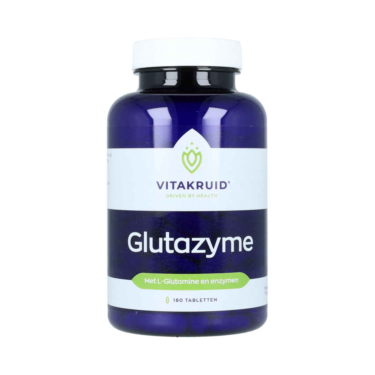 Vitakruid Glutazyme oa digestive enzymes and L-Glutamine tablets, dietary supplement, 180 tablets, fiber and enzyme supplement.