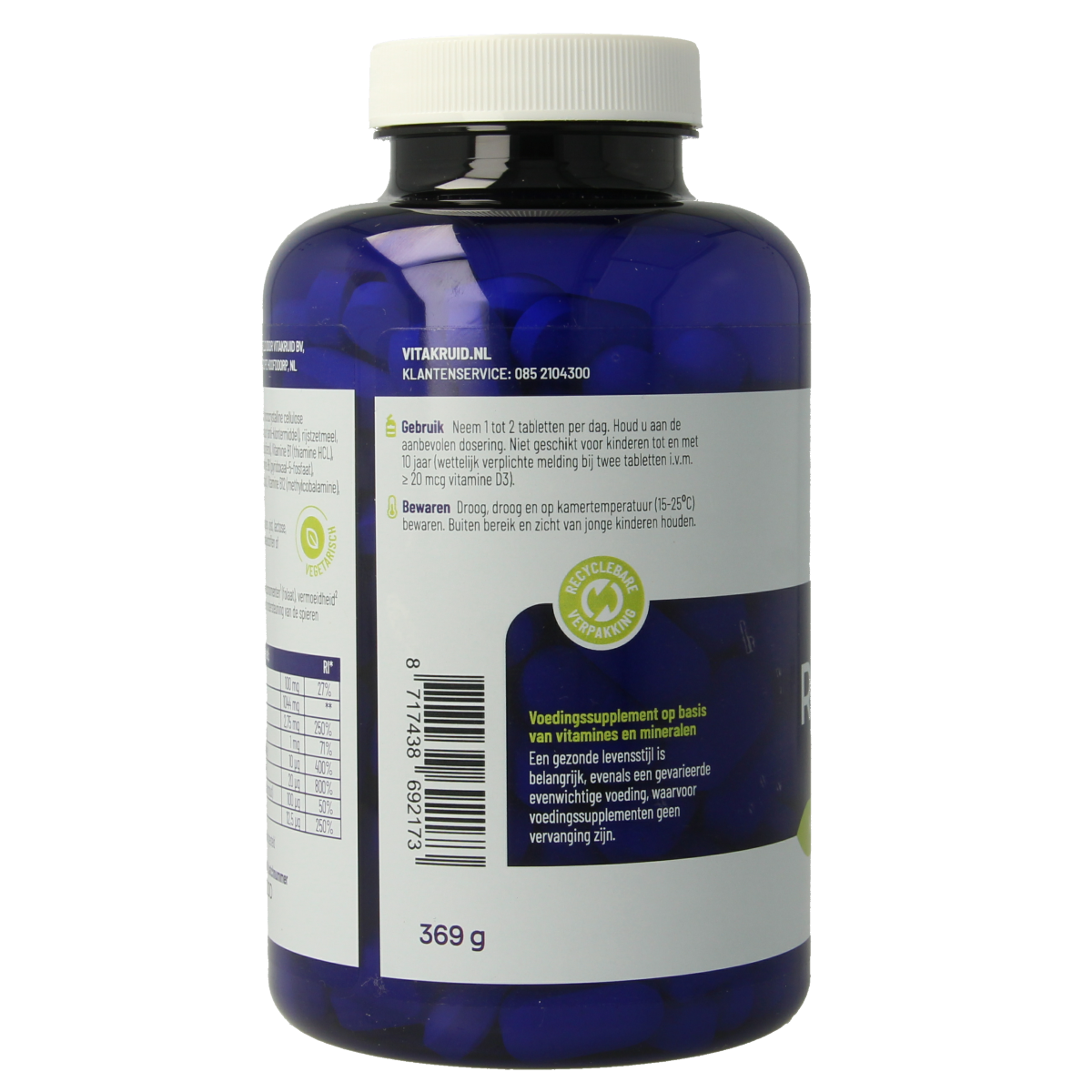 Vitakruid RelaxComplex magnesium taurate and vitamin D3 supplement tablets, mineral multivitamin product in blister pack