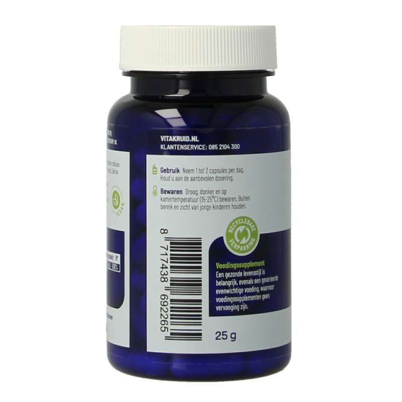 Vitakruid Biotine 2500 mcg capsules for skin, hair, and nails, vegetarian supplement with 90 capsules.