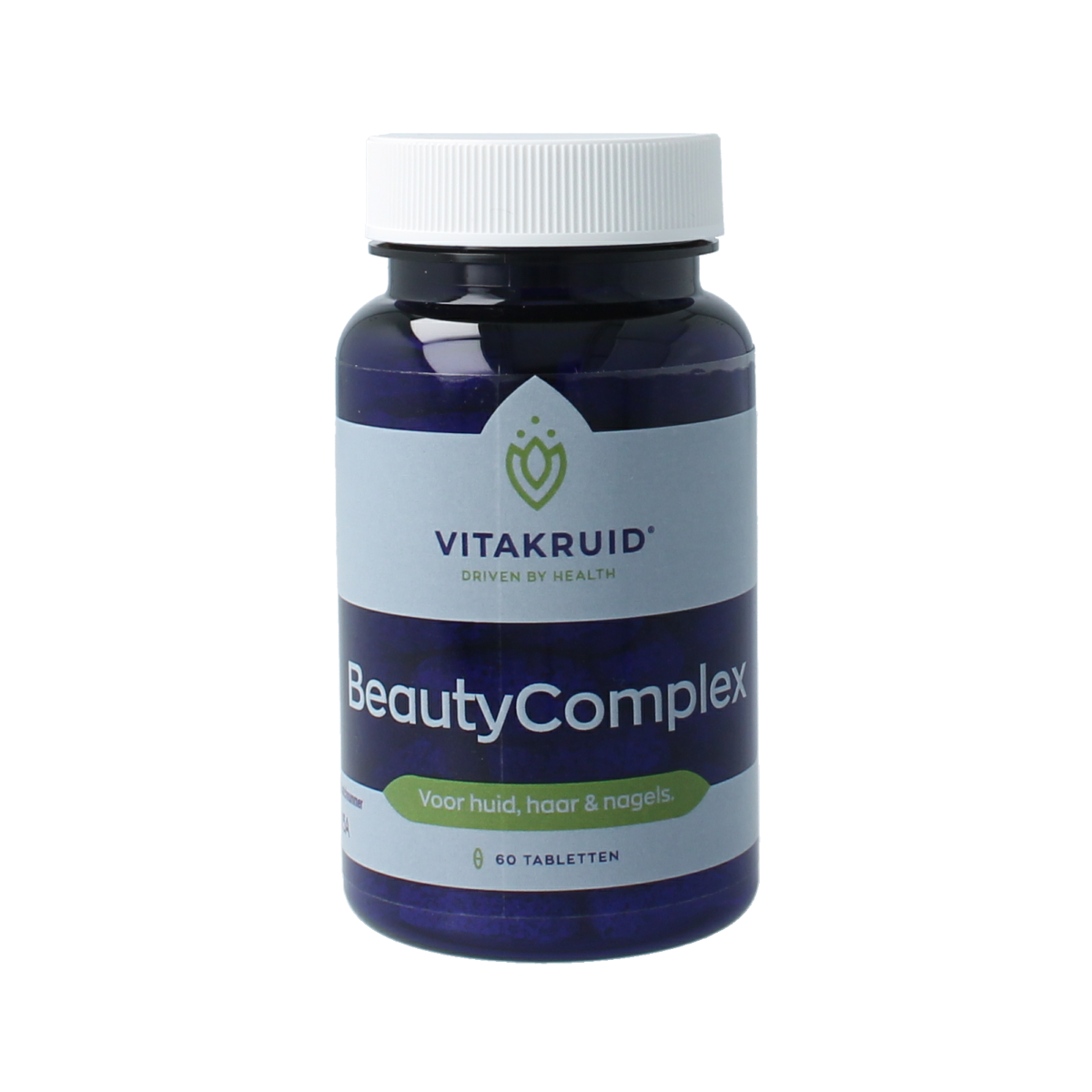 Vitakruid BeautyComplex multivitamin tablets with keratin, hyaluronic acid, and biotin for hair, skin, and nails health.