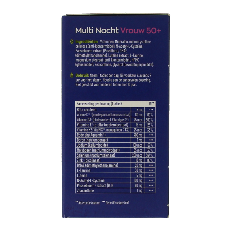 Vitamins and minerals supplement for women 50+ by Vitakruid, multi day and night tablets, 60 count, bottle of dietary supplement.