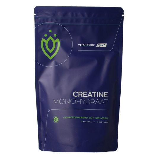 Vitakruid creatine monohydrate powder in 450g package, micronized amino acid supplement for muscle support and athletic performance.