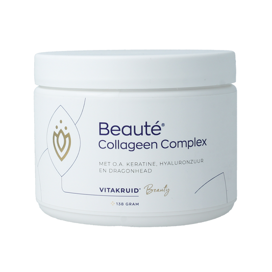 Vitakruid Beaute Collageen complex with keratin and hyaluronic acid, vitamin multi supplement in 138g container