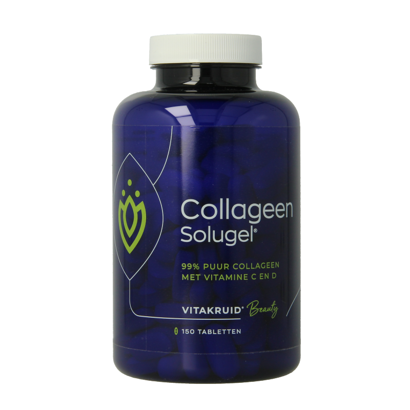 Vitakruid collagen supplement tablets with vitamin C and D, 150 count, natural multivitamine for skin and health.
