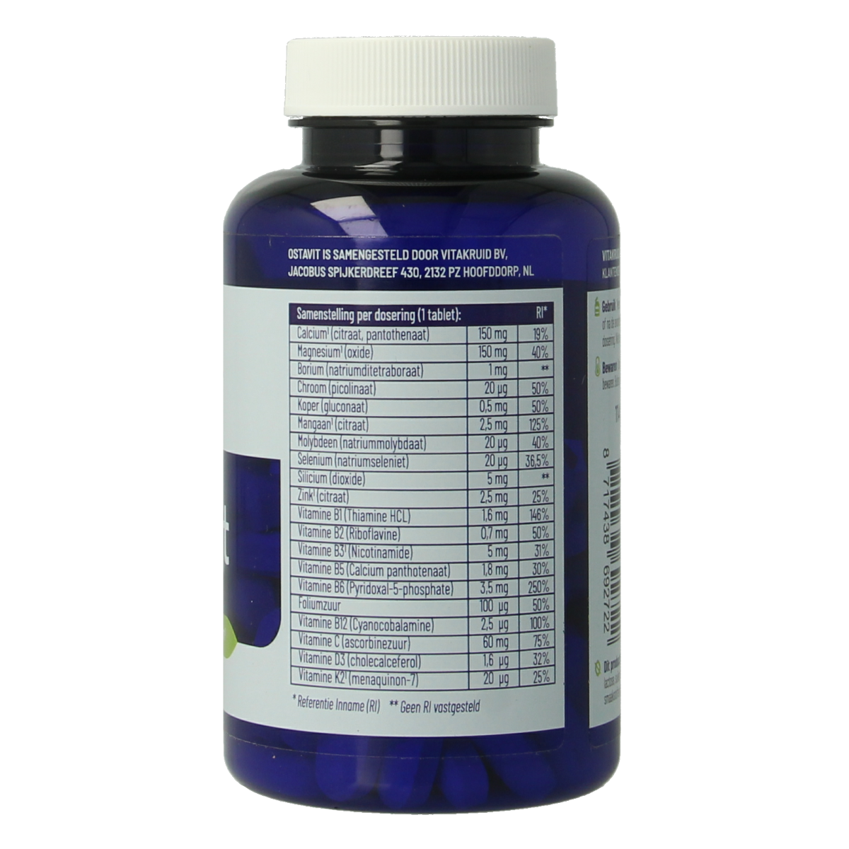 Vitakruid Ostavit multivitamin tablets in a bottle, featuring 90 tablets for daily vitamin and mineral supplementation.
