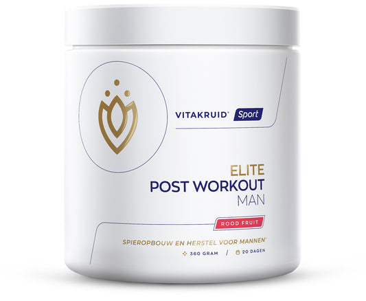 Vitakruid Elite post-workout BCAA amino acids and electrolytes in a 360g container, designed for muscle recovery and hydration.
