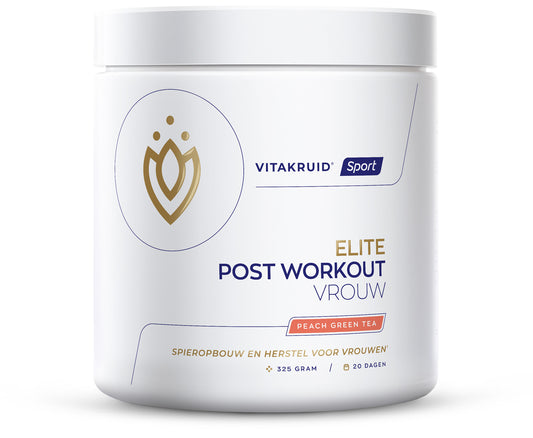 Vitakruid Elite post-workout BCAA amino acids and electrolytes in a 325g container, highlighting the supplement's packaging.