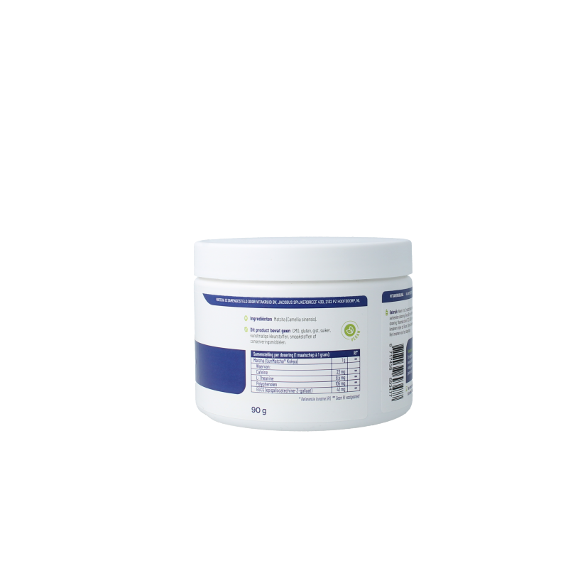 Vitakruid Matcha premium Sunmatcha Kokyu Japanese herbal supplement in 90g container, fine green powdered tea for health benefits