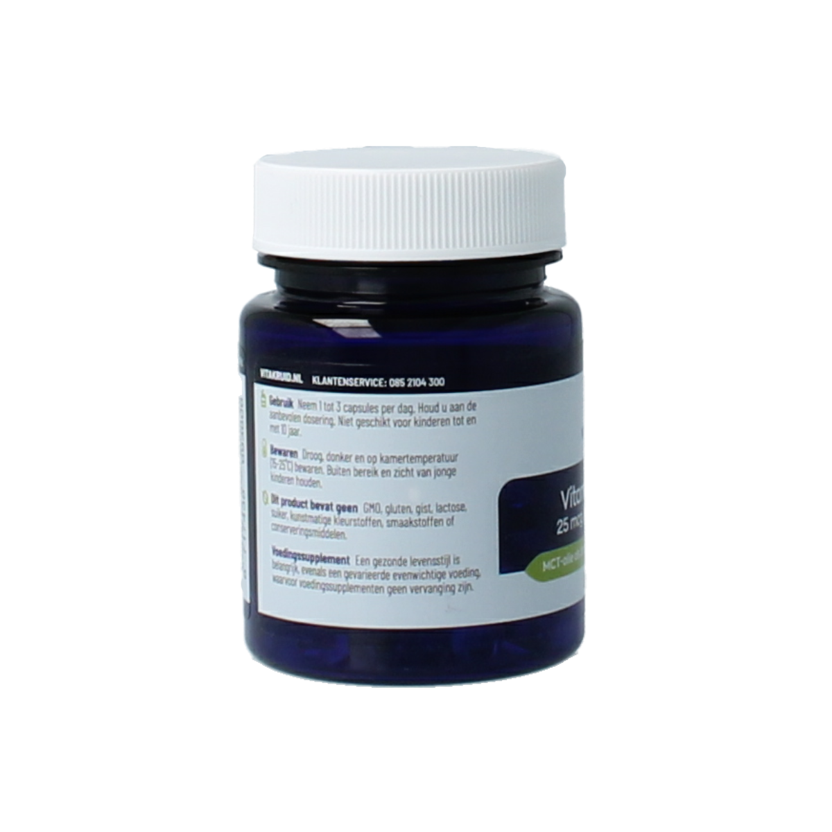 Bottle of Vitakruid Vitamin D3 & K2 softgels in MCT oil, supplement for improved absorption, 90 softgels.