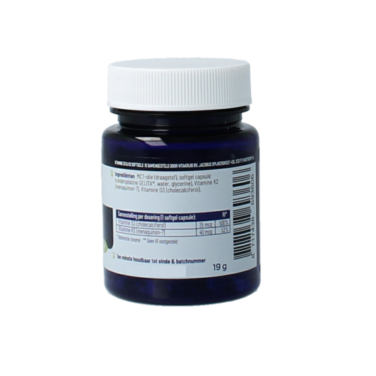 Vitakruid Vitamin D3 & K2 softgels in MCT oil, 90 count, dietary supplement for bone health and immune support