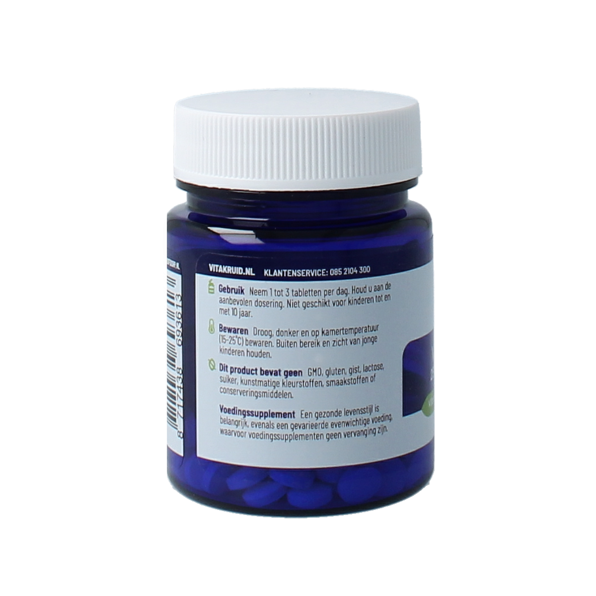 Vitakruid Vitamin D3 25mcg and K2 40mcg multivitamin tablets for men with menaQ7, shown in a bottle.