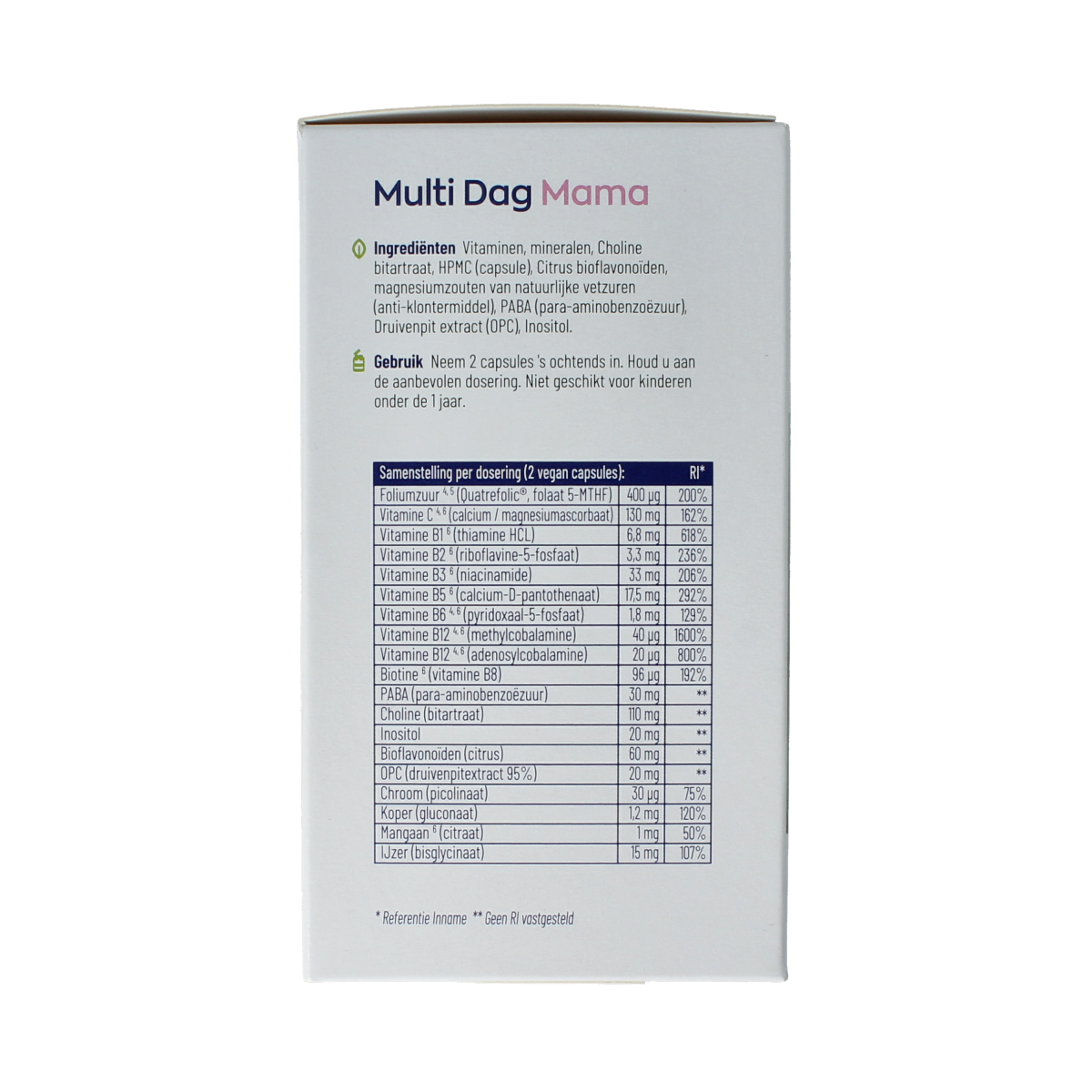 Vitakruid Multi dag & nacht mama multivitamine capsules, 270 count, dietary supplement for mothers with essential vitamins.
