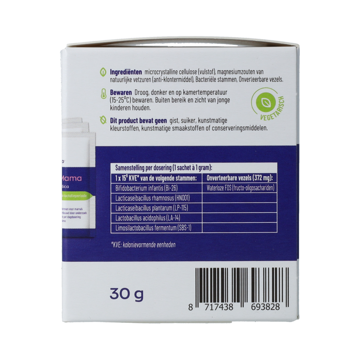 Vitakruid Symflora Mama probiotic sachets, dietary supplement with herbal ingredients for digestive health, 30 sachets.