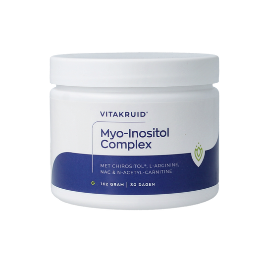 Vitakruid Myo-inositol complex supplement in a 162g container, dietary supplement with herbal ingredients and nutritional benefits.