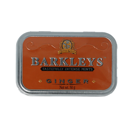 Barkleys Classic Mints Ginger candy in a 50g package, featuring ginger-flavored snoepgoed with fresh mint accents.
