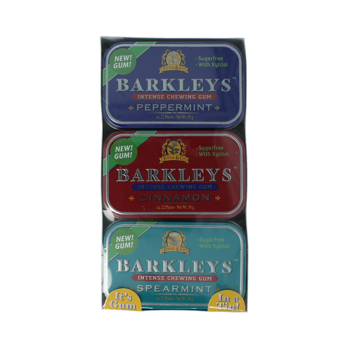 Barkleys Chewing Gum Assorti 9x30g, colorful packaging of assorted candy and gum from the Barkleys brand.