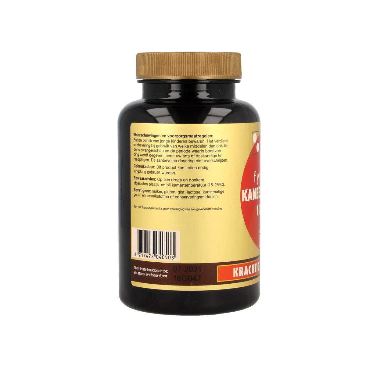 Artelle Fytoline Kaneelextract 1000mg capsules, herbal supplement by Artelle, displayed in a bottle with capsules inside.