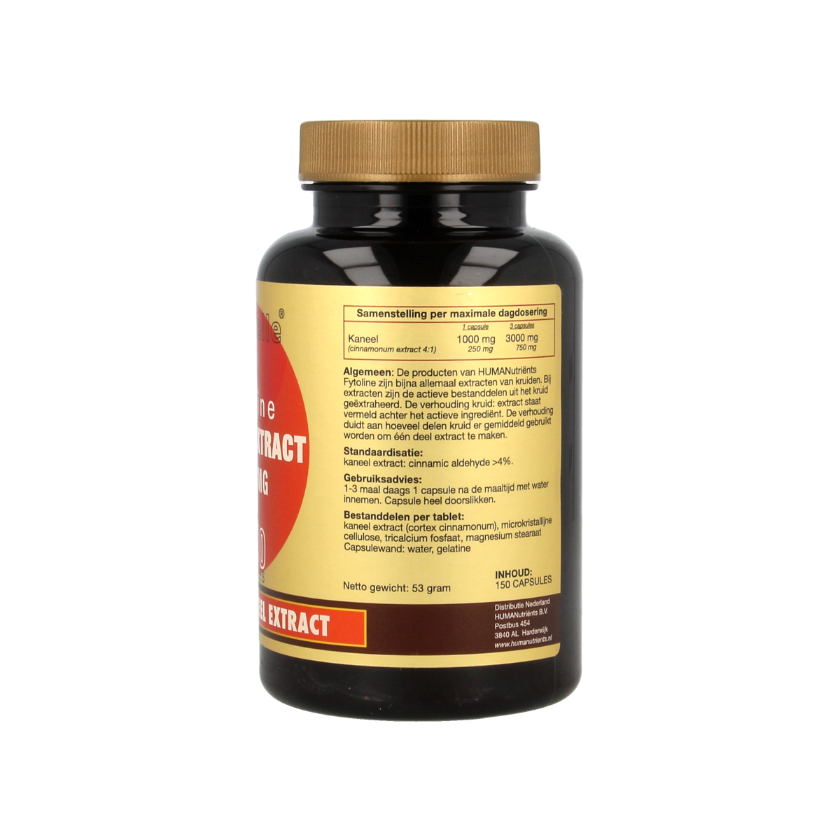 Artelle Fytoline Kaneelextract 1000mg capsules, herbal supplement in a blister pack with orange and white capsule images.