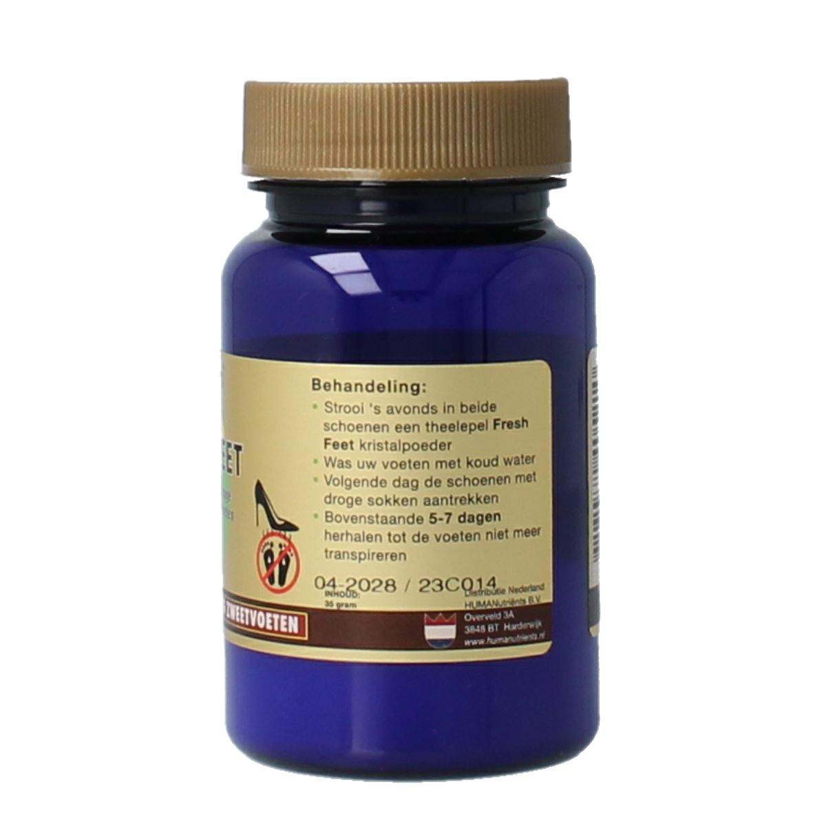 Humanutrients Fresh Feet foot care product in 35g package, natural voetverzorging by Humanutrients, shown in the image.