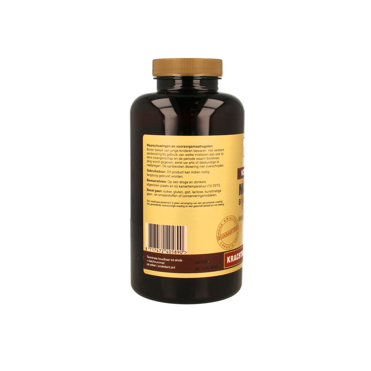 Artelle Magnesium bisglycinaat and citrate supplement in a bottle of 250 tablets, showing the label and tablets inside