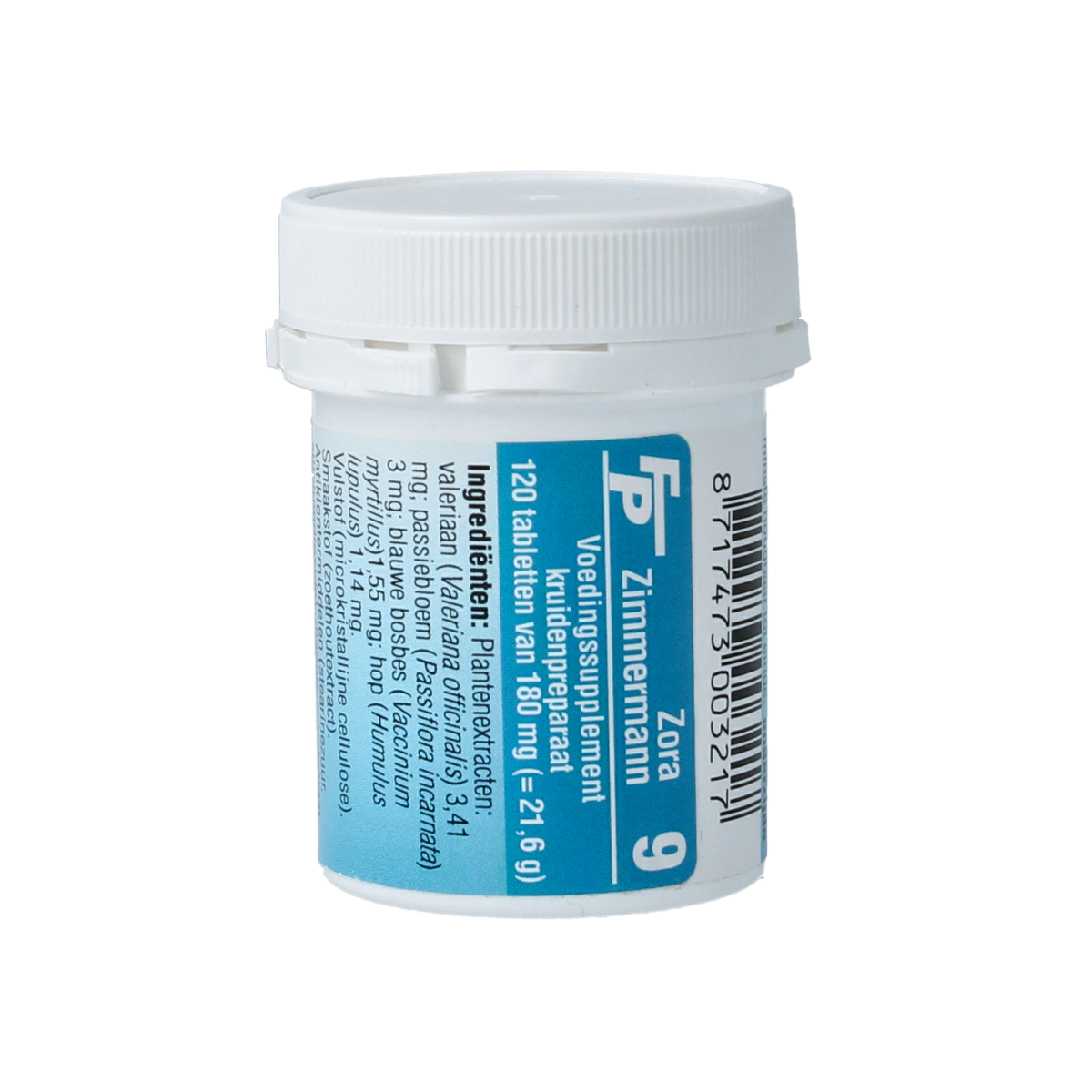 Medizimm Zora 9 herbal supplement box with 120 tablets, showing the product packaging and label details.