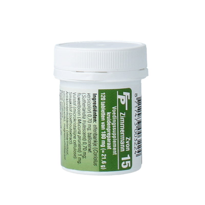 Medizimm Zvon 15 120-tablet herbal supplement box with packaging and tablets visible.