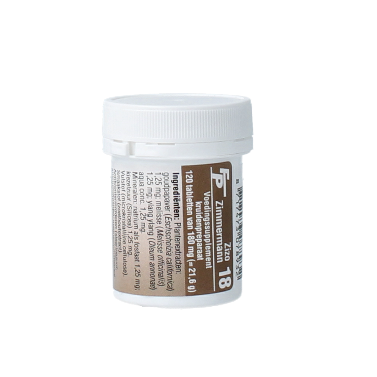 Medizimm Zizo 18 herbal supplement box with 120 tablets, natural herbal preparation in a white and green packaging.